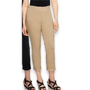 Women with Control KHAKI Straight Leg Knit Crop Pants size 3X